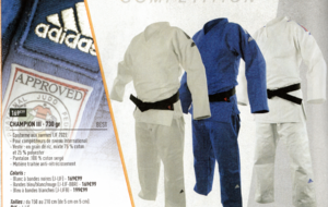 Judogi - Compétition - Adidas - 730g - 150 cm <> 210 cm (Blanc)