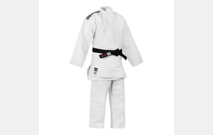 Adidas Champion III - Judogi Compétition "730g" approuvé IJF - 150 cm à 210 cm (Blanc)