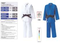 Judogi - Compétition - Mizuno - 750g - 140 cm <> 200 cm (Blanc/Bleu)